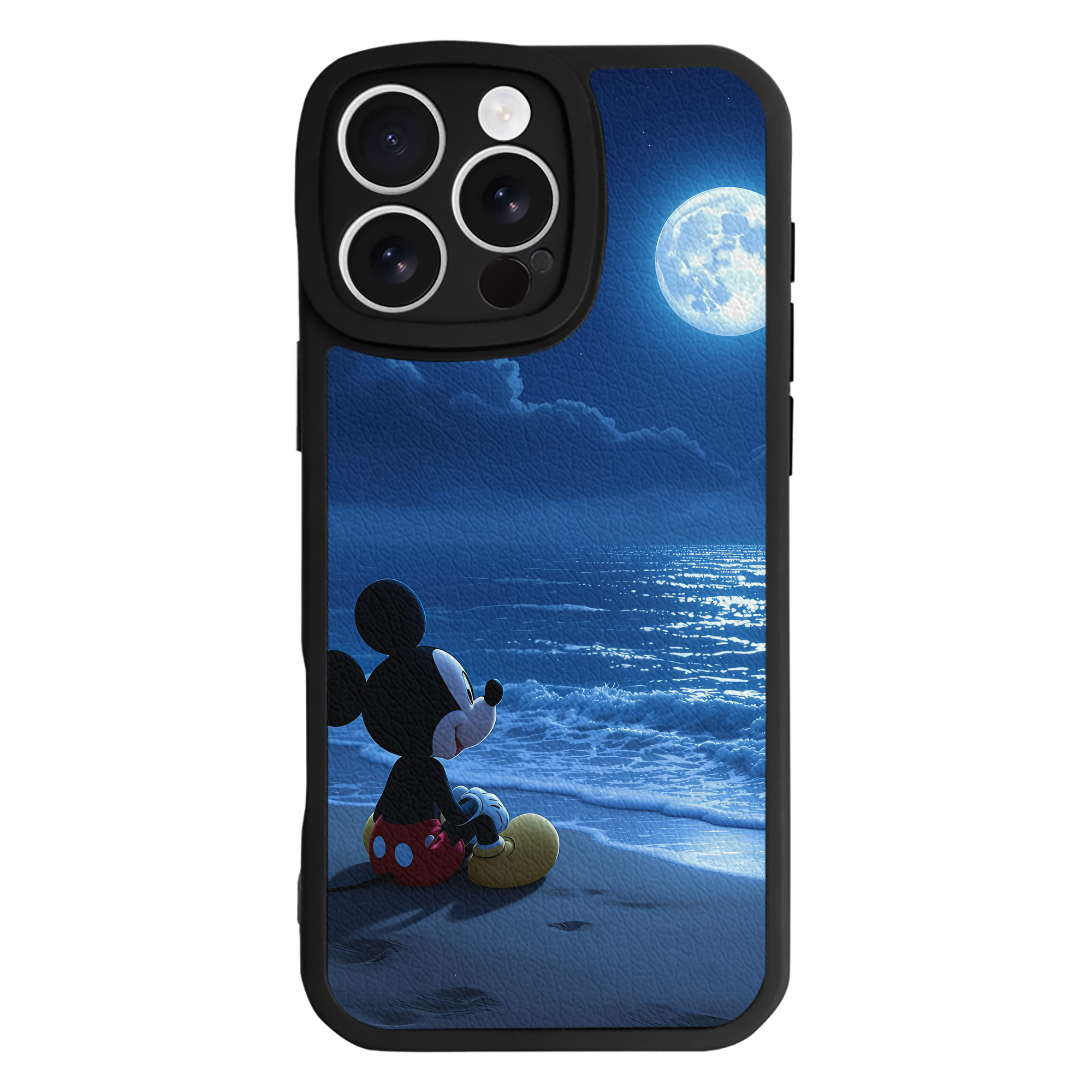 （画像用） ミッキーマウス Mickey Mouse 【iPhone 16シリーズ対応】シリコンスマホケース（レザー調） 材質：シリコン